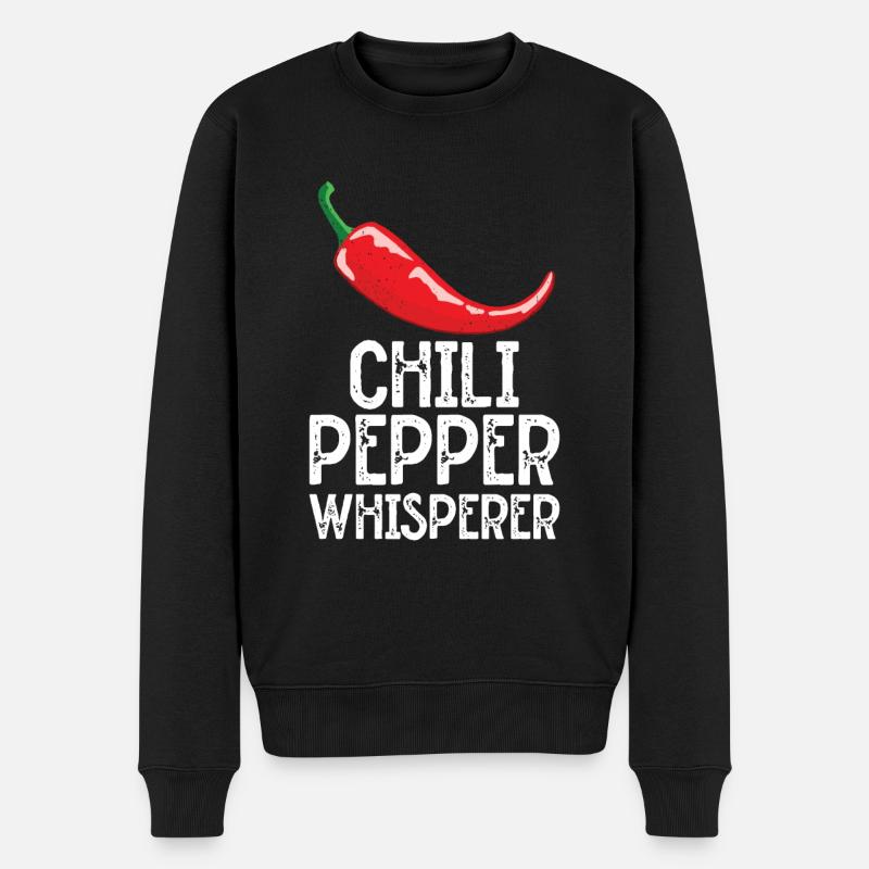 Chili-Pfeffer - Männer Premium Bio Pullover - Schwarz