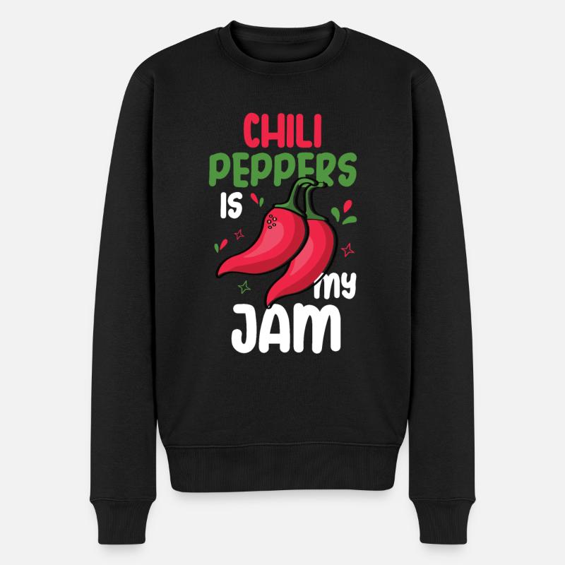 Chili-Pfeffer - Männer Premium Bio Pullover - Schwarz