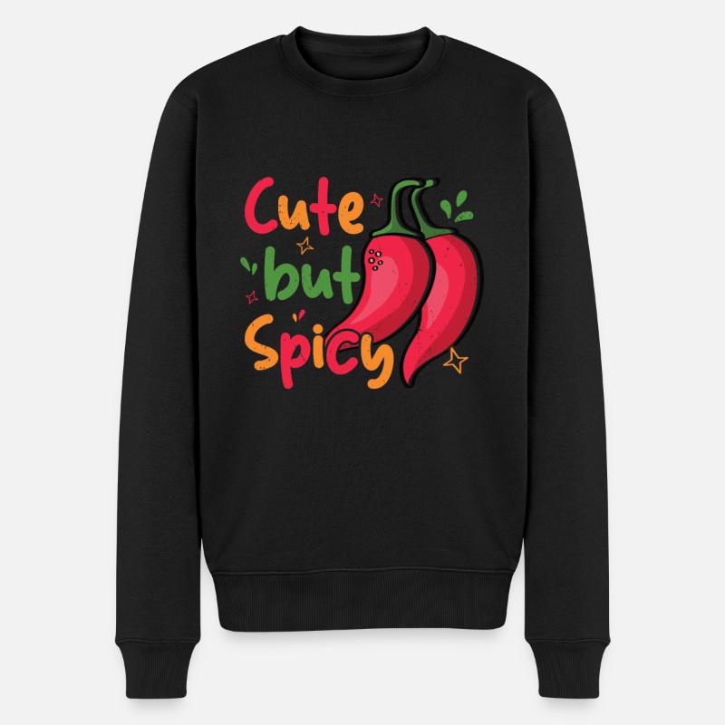 Chili-Pfeffer - Männer Premium Bio Pullover - Schwarz