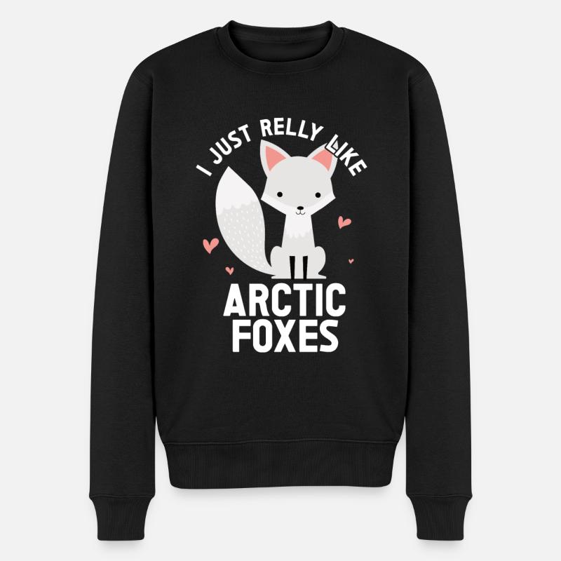 Amoureux du renard arctique - Pull Premium bio Homme - noir