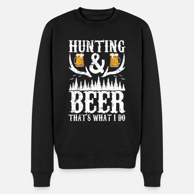 Chasse et bière - Pull Premium bio Homme - noir