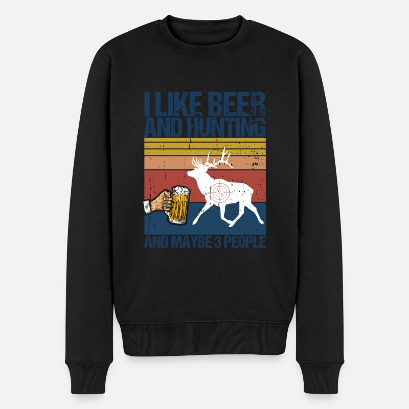 Chasse et bière - Pull Premium bio Homme - noir