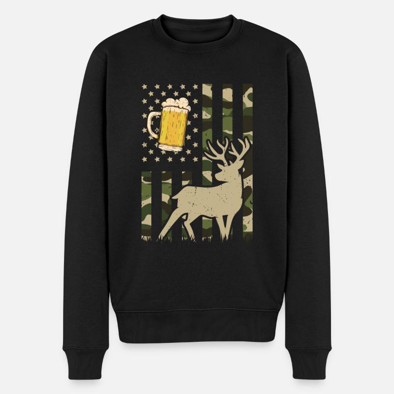 Jagd Und Bier - Männer Premium Bio Pullover - Schwarz