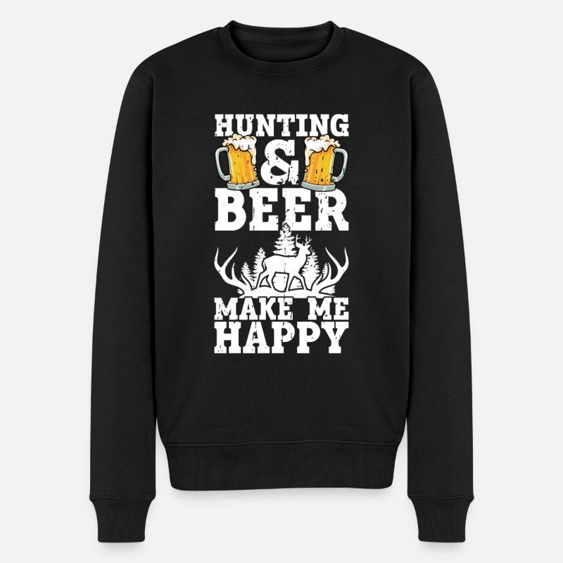 Jagd Und Bier - Männer Premium Bio Pullover - Schwarz