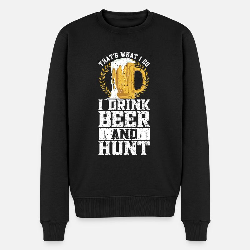 Jagd Und Bier - Männer Premium Bio Pullover - Schwarz