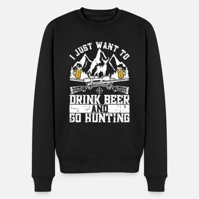 Chasse et bière - Pull Premium bio Homme - noir