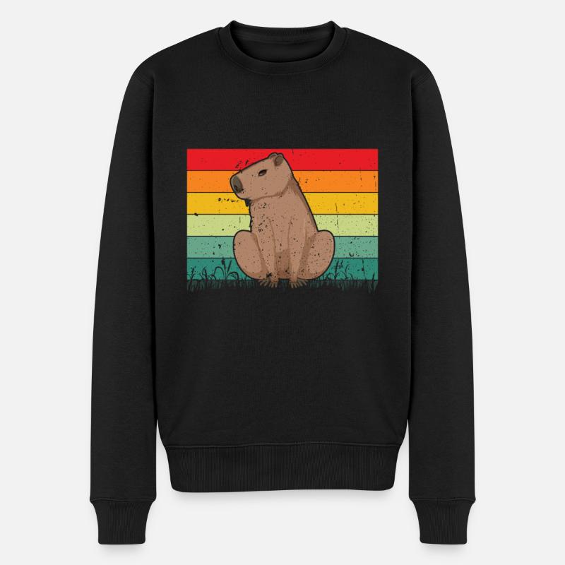 Capybara Tier Nagetier Capibara - Männer Premium Bio Pullover - Schwarz