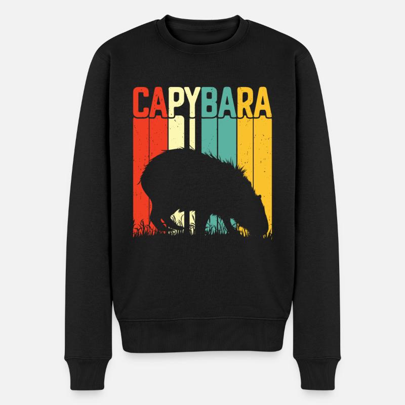 Capybara Tier Nagetier Capibara - Männer Premium Bio Pullover - Schwarz