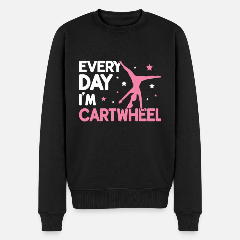 Roue de chariot -gymnaste tombe - Pull Premium bio Homme - noir