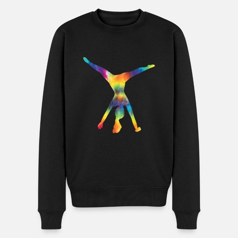 Roue de chariot -gymnaste tombe - Pull Premium bio Homme - noir