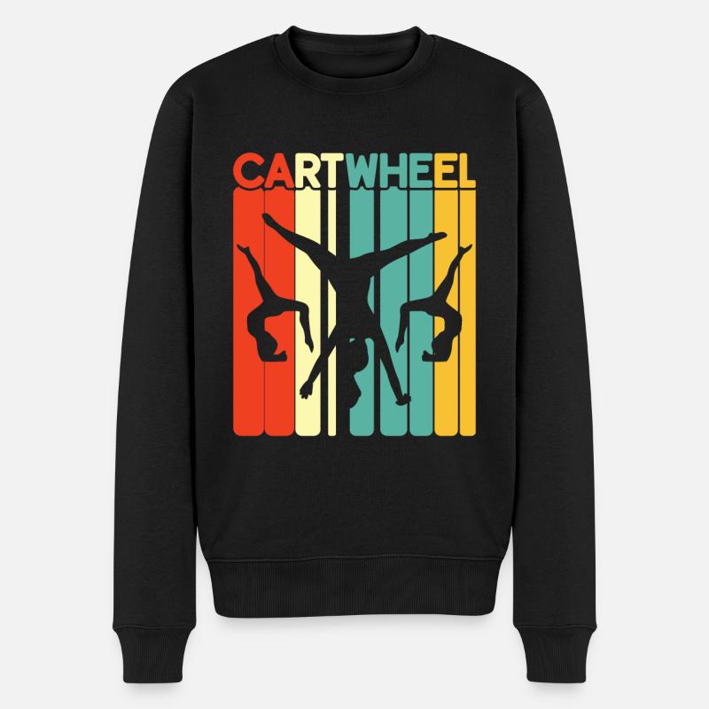 Roue de chariot -gymnaste tombe - Pull Premium bio Homme - noir
