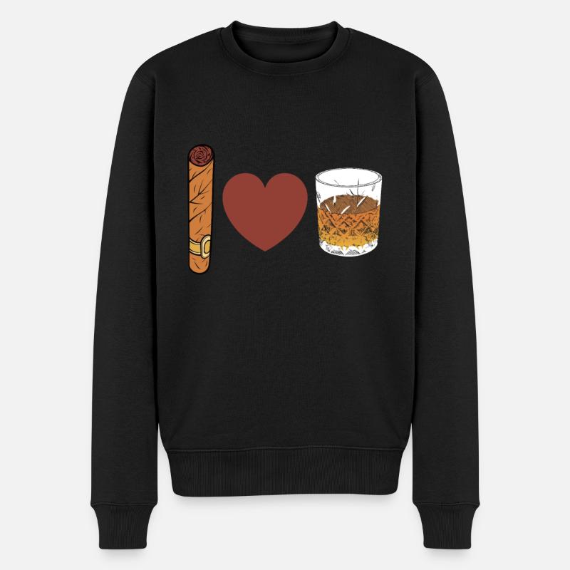 Zigarrenzigarettenraucher - Männer Premium Bio Pullover - Schwarz