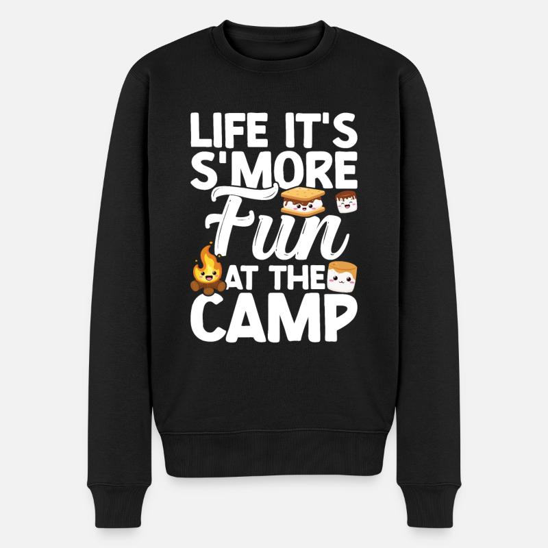 Marshmallow S'more - Männer Premium Bio Pullover - Schwarz