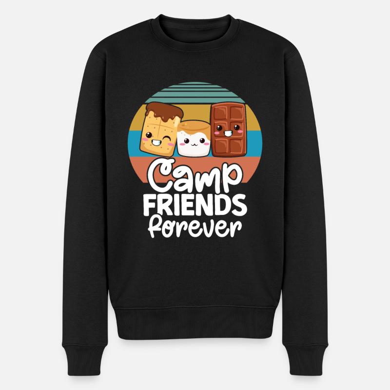 Marshmallow S'more - Männer Premium Bio Pullover - Schwarz
