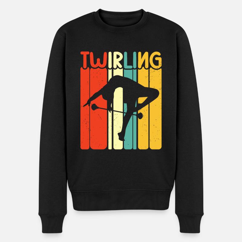 Tambourstab Wirbeln - Männer Premium Bio Pullover - Schwarz