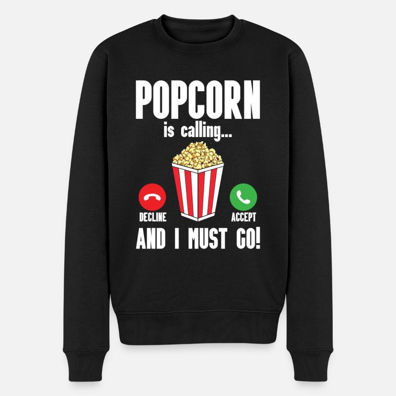 Popcorn - Männer Premium Bio Pullover - Schwarz