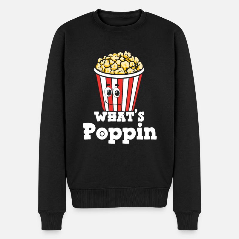 Popcorn - Männer Premium Bio Pullover - Schwarz
