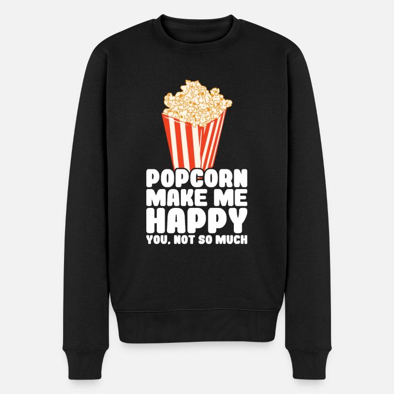 Popcorn - Männer Premium Bio Pullover - Schwarz
