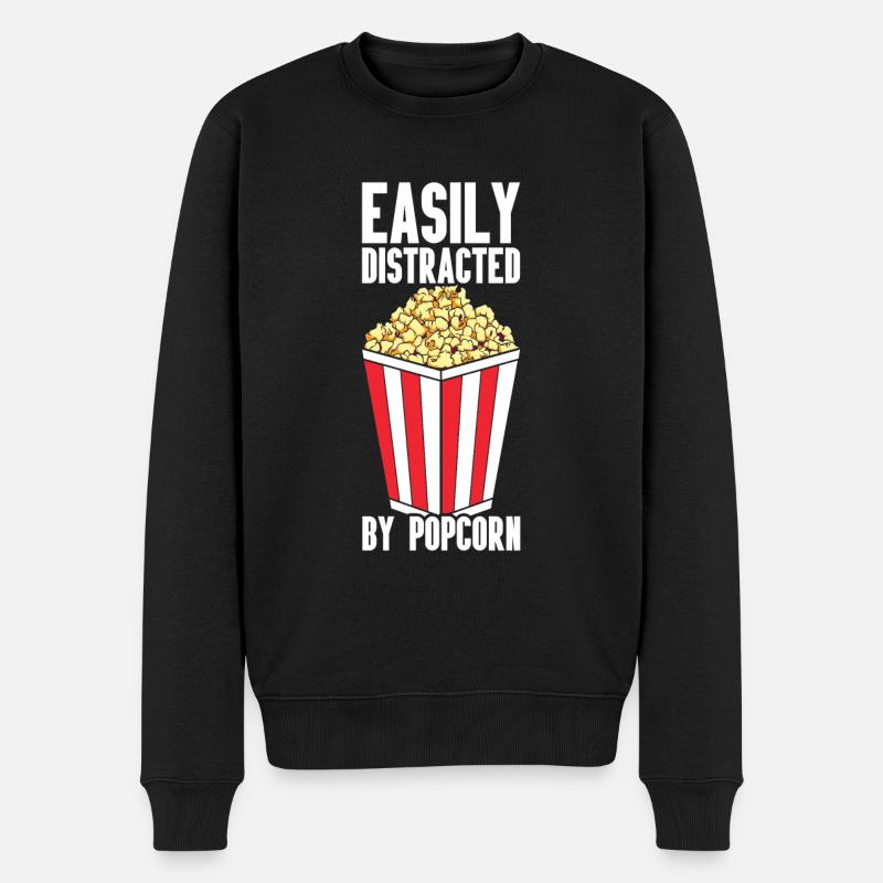 Popcorn - Männer Premium Bio Pullover - Schwarz