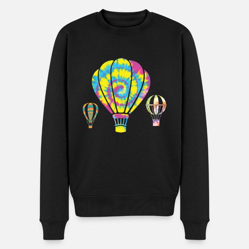Heißluftballon Fahren - Männer Premium Bio Pullover - Schwarz