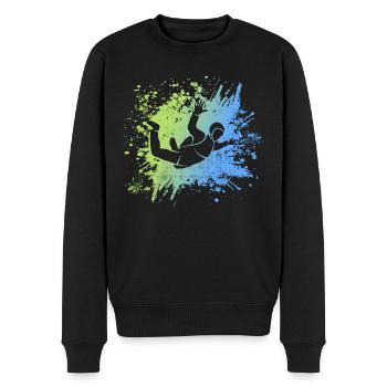 Fallschirmspringen Fallschirm Fallschirmspringer - Männer Premium Bio Pullover - Schwarz - Vorne - Nico (187cm)