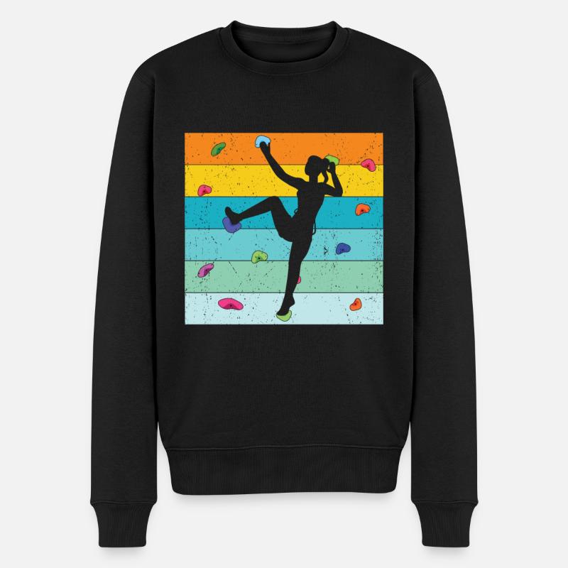 Wand Klettern - Männer Premium Bio Pullover - Schwarz
