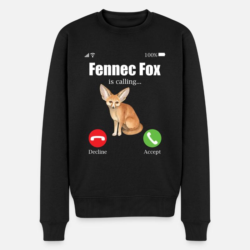Fennec Fox - Männer Premium Bio Pullover - Schwarz