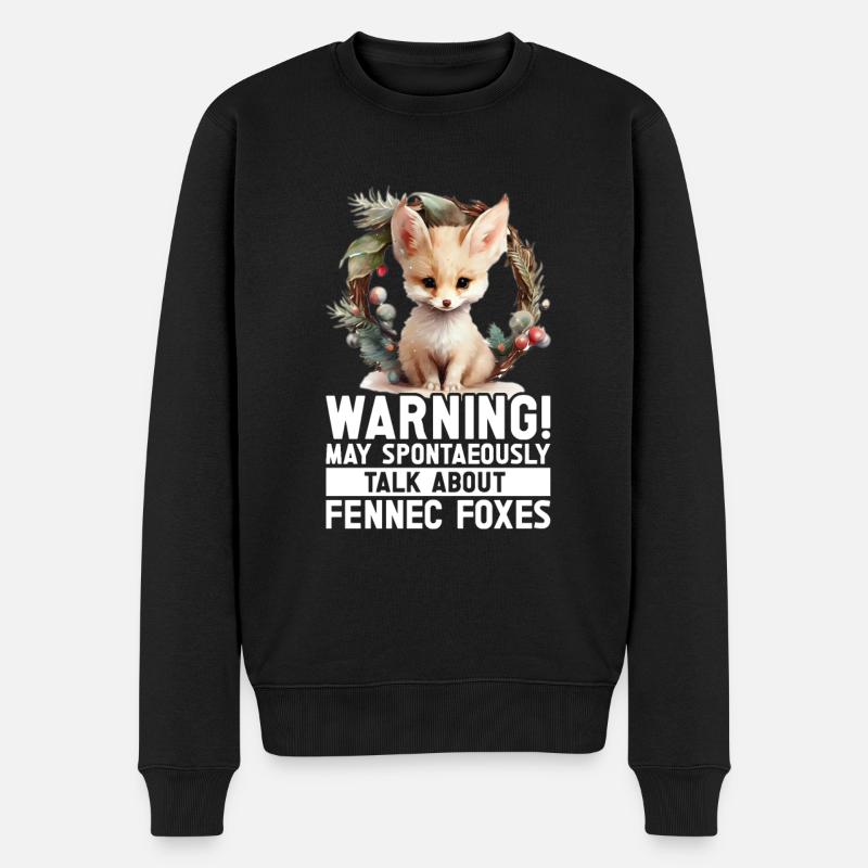Fennec Fox - Männer Premium Bio Pullover - Schwarz