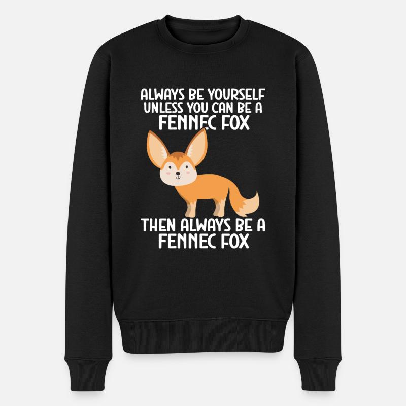 Fennec Fox - Männer Premium Bio Pullover - Schwarz