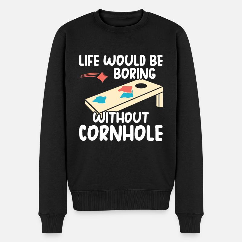 Cornhole - Männer Premium Bio Pullover - Schwarz