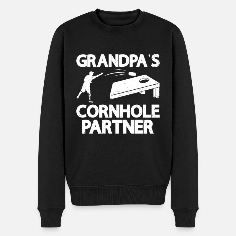 Cornhole - Männer Premium Bio Pullover - Schwarz