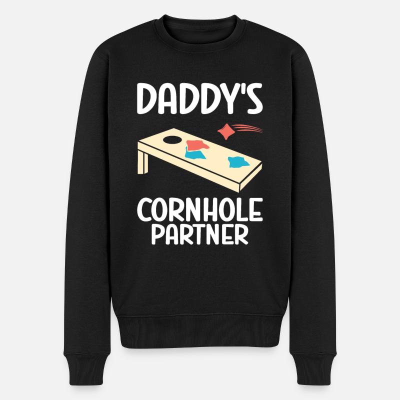 Cornhole - Männer Premium Bio Pullover - Schwarz