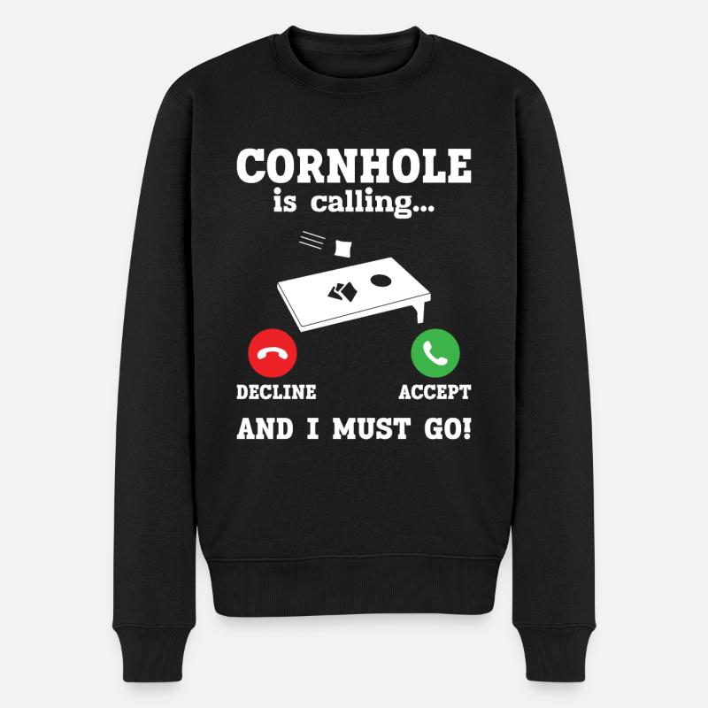 Cornhole - Männer Premium Bio Pullover - Schwarz