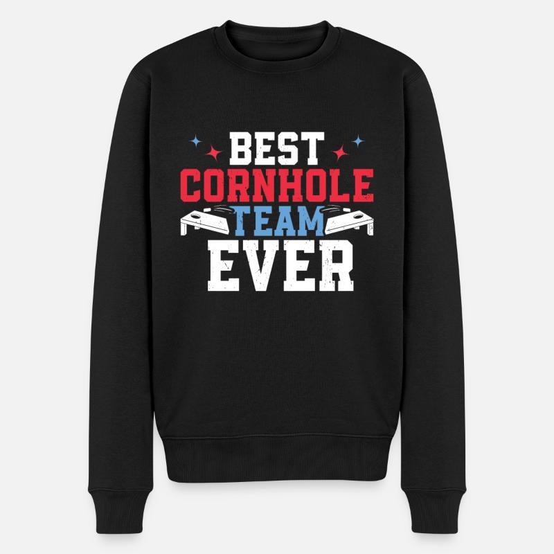 Cornhole - Männer Premium Bio Pullover - Schwarz
