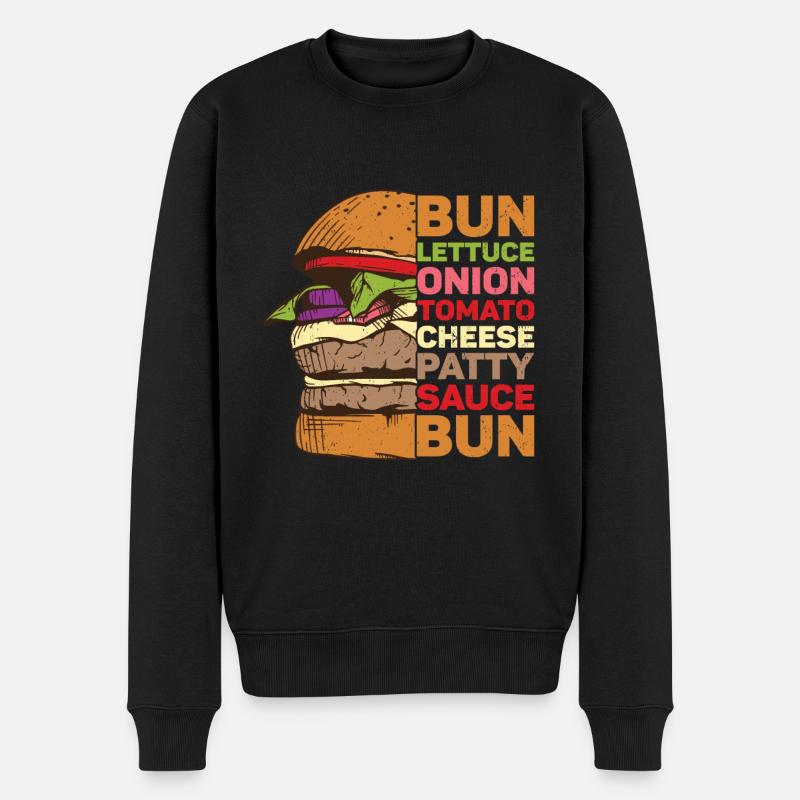 Hamburger - Männer Premium Bio Pullover - Schwarz