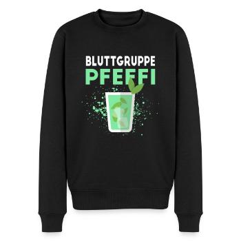 Blutgruppe Pfeffi - Männer Premium Bio Pullover - Schwarz - Vorne - Nico (187cm)