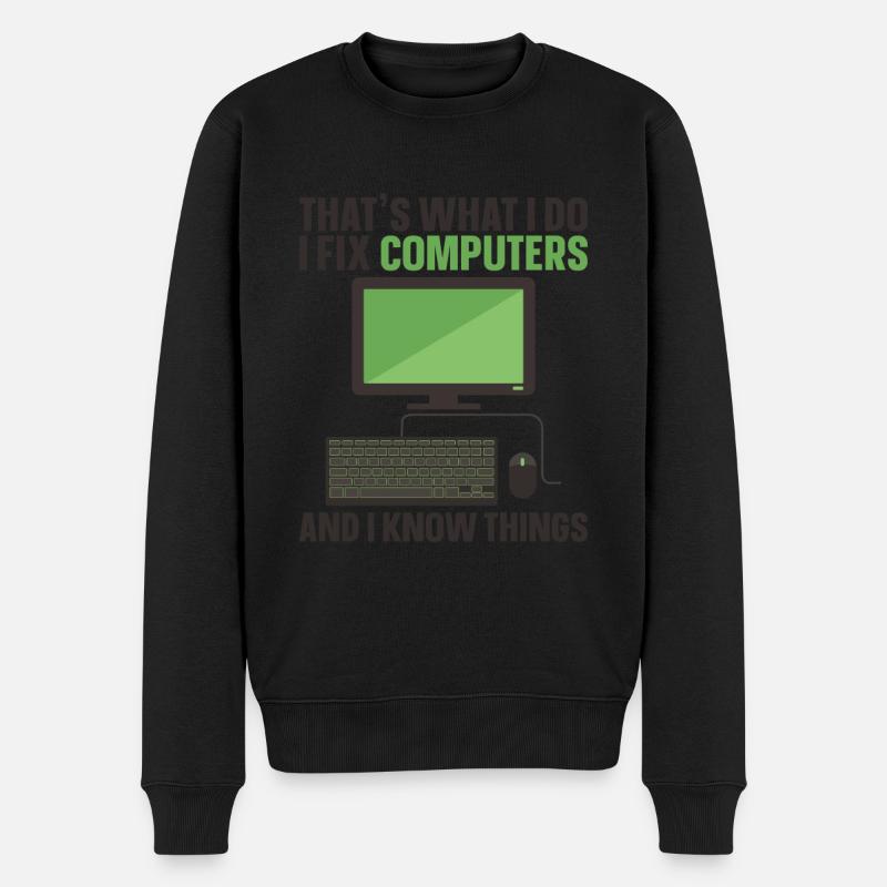 Computerreparaturtechnologie -Support -Technologie - Männer Premium Bio Pullover - Schwarz
