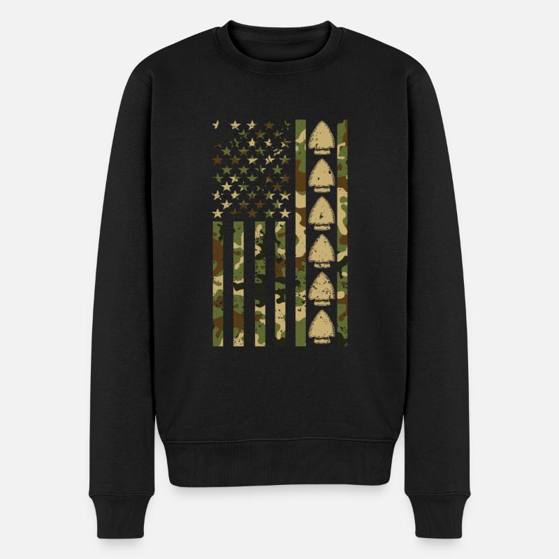 Pfeilspitzenjagd Artefakte Bogenschießen - Männer Premium Bio Pullover - Schwarz