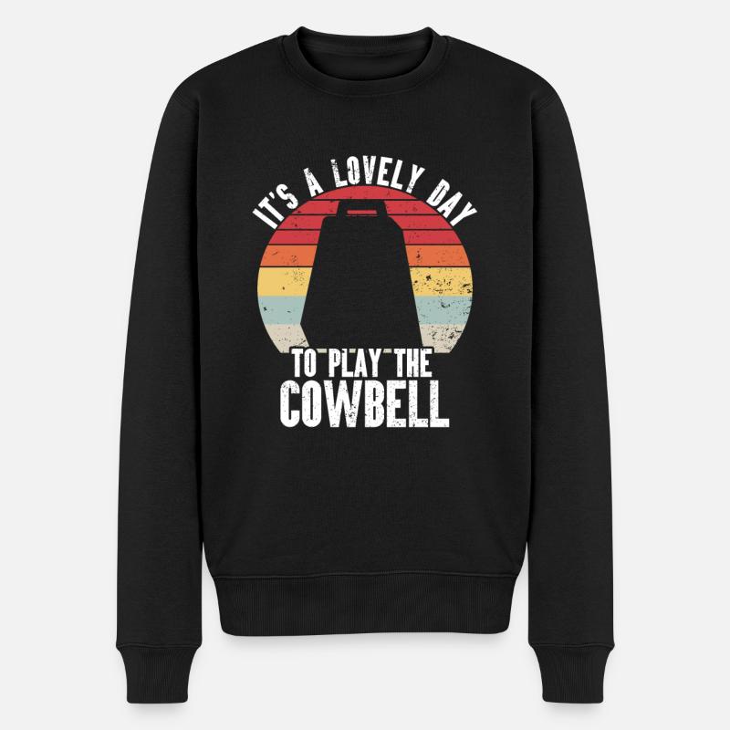 Kuhglocke Mehr Cowbell-Vintager - Männer Premium Bio Pullover - Schwarz