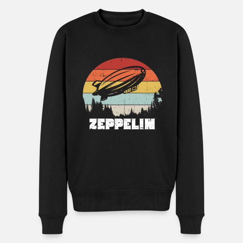 Zeppelin Avion Dirigeable Aviation guidée - Pull Premium bio Homme - noir