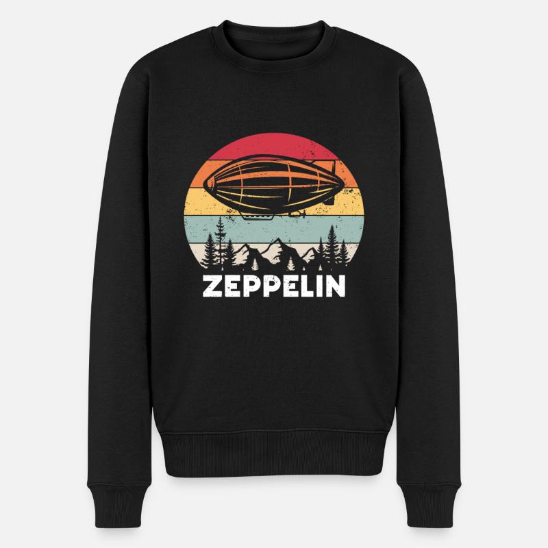 Zeppelin Avion Dirigeable Aviation guidée - Pull Premium bio Homme - noir