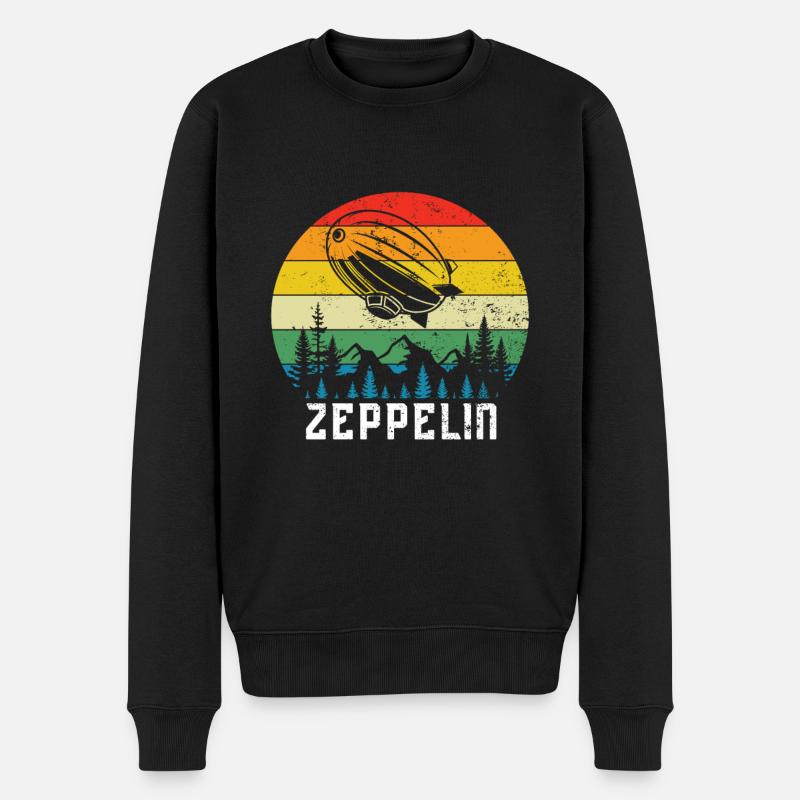 Zeppelin Avion Dirigeable Aviation guidée - Pull Premium bio Homme - noir