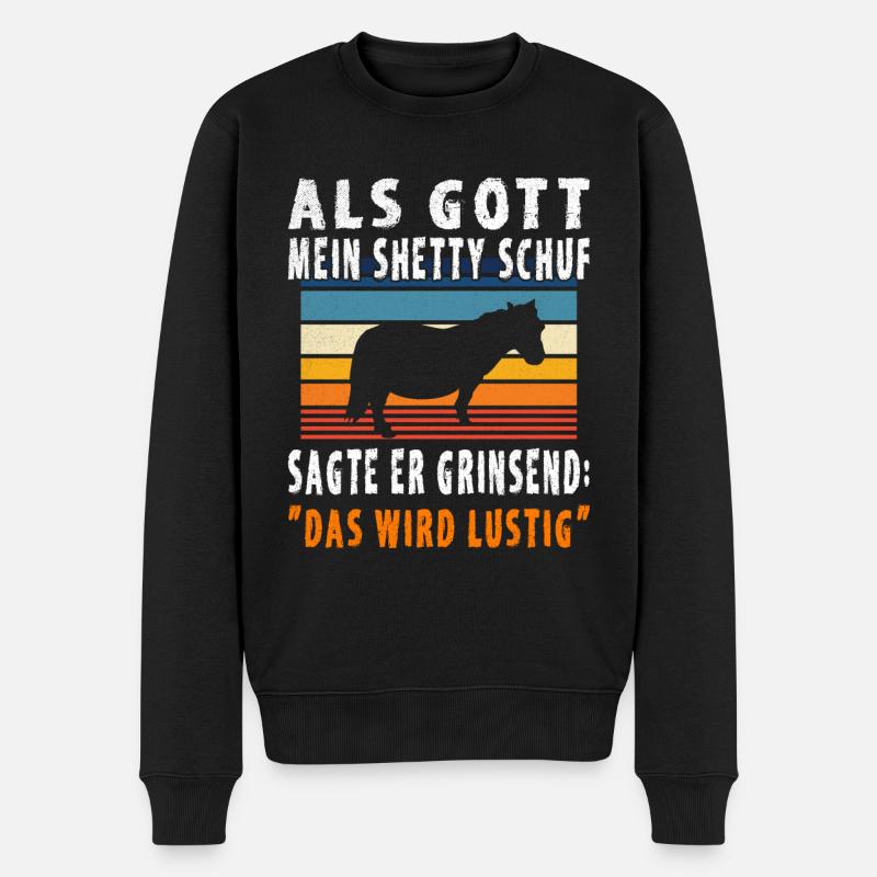 Lustiger Shetty Spruch - Männer Premium Bio Pullover - Schwarz
