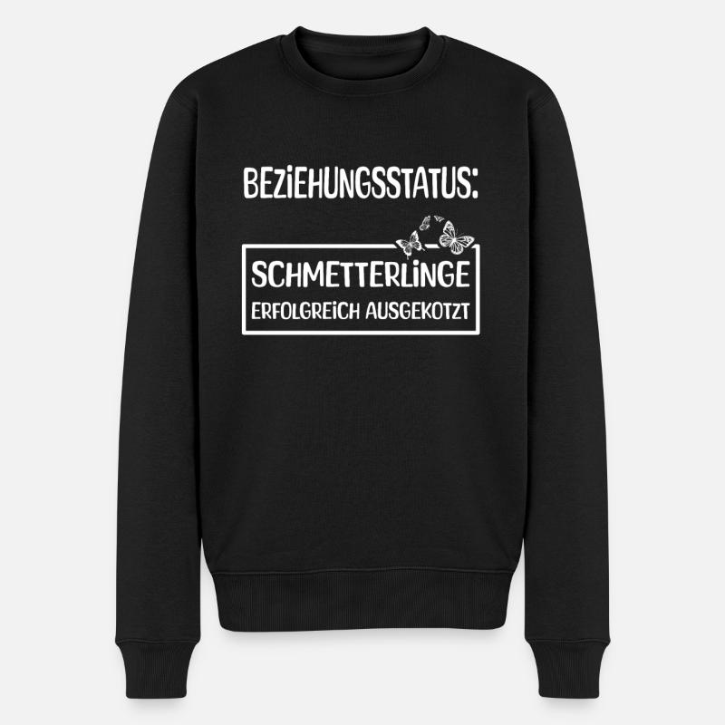 Beziehungsstatus Single - Männer Premium Bio Pullover - Schwarz