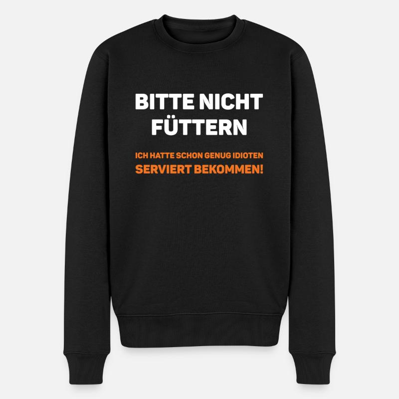 Bitte nicht füttern - Männer Premium Bio Pullover - Schwarz