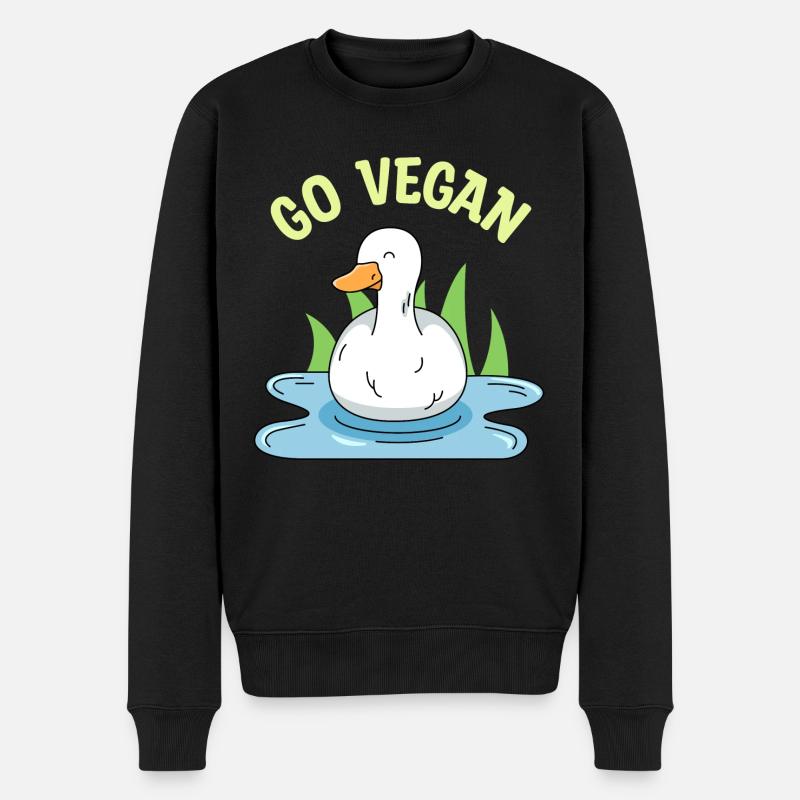 Duck Design für stolze Veganer - Männer Premium Bio Pullover - Schwarz