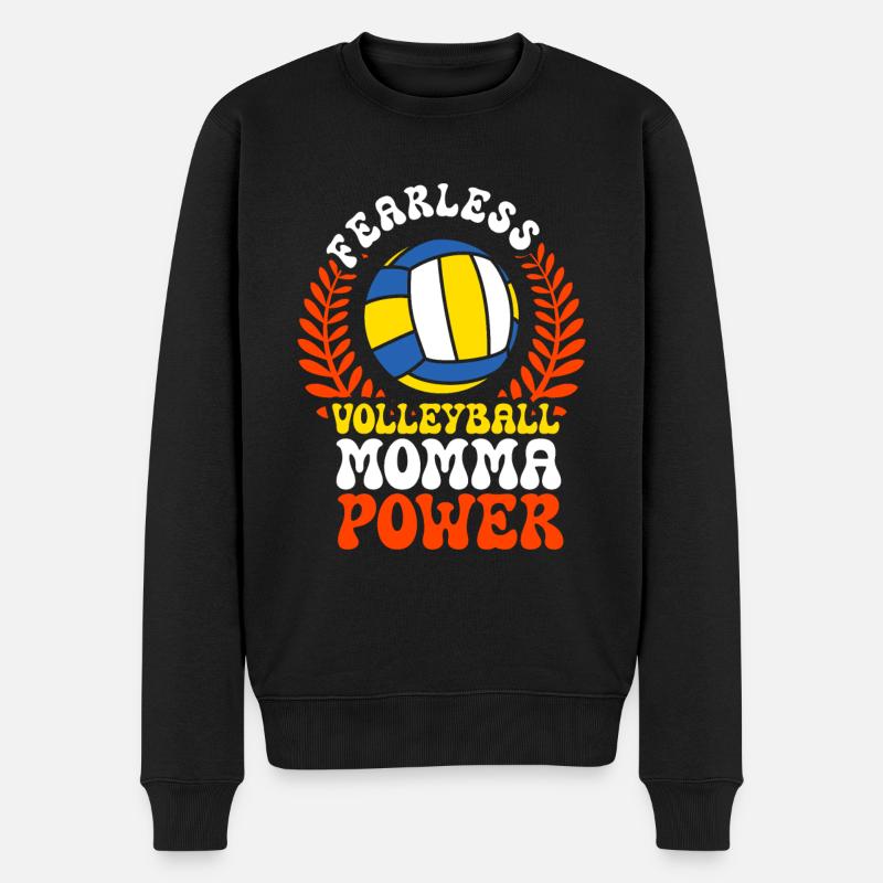 Volleyball Mutter Volleyball Mutter - Männer Premium Bio Pullover - Schwarz
