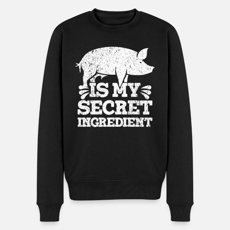 Grill Grillgrill Schweinefleisch - Männer Premium Bio Pullover - Schwarz
