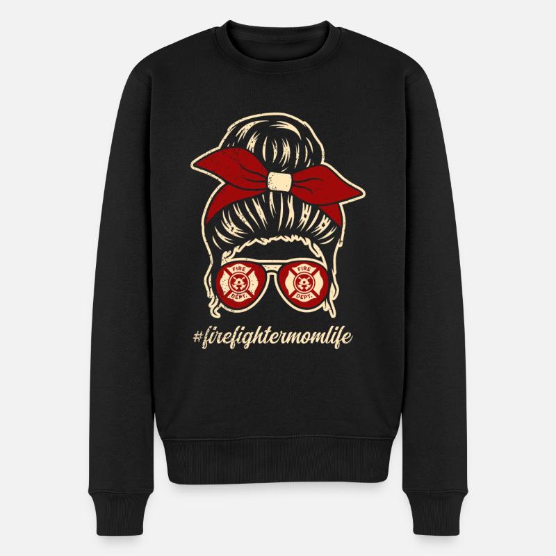 Feuerwehrmutter Feuerwehr Mutter - Männer Premium Bio Pullover - Schwarz
