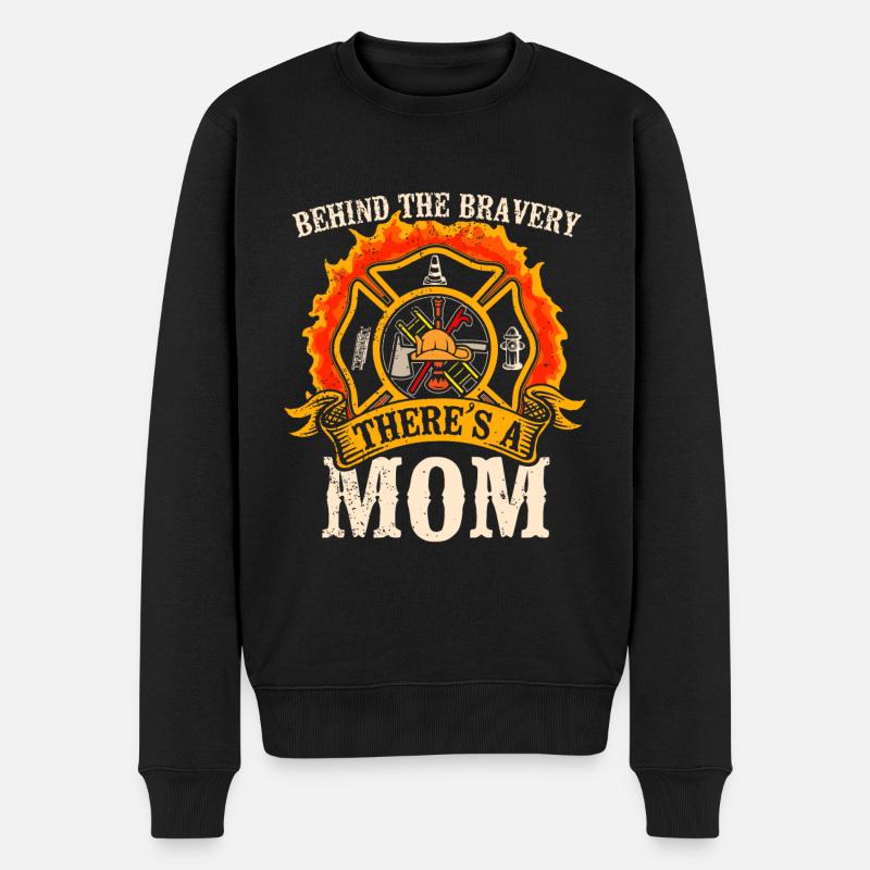 Feuerwehrmutter Feuerwehr Mutter - Männer Premium Bio Pullover - Schwarz